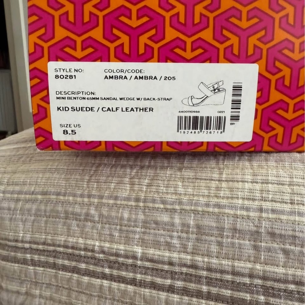 Tory Burch Vibrant Pink and Orange Wedge Sandals